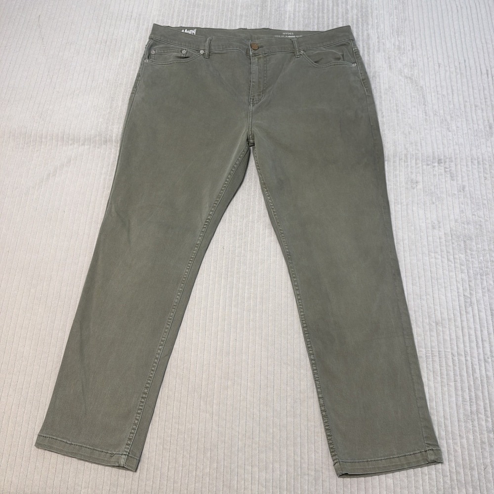 Mugsy‎ Jeans Pants Mens 42x30 Green Hydes Chino Cotton Blend Stretch Classic